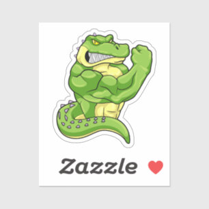 Crocodile as Bodybuilder & big Muscles Sticker