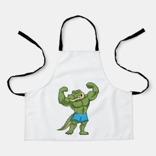 Crocodile as Bodybuilder extreme Apron