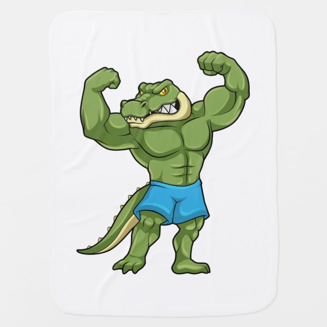 Crocodile as Bodybuilder extreme Baby Blanket (Front)