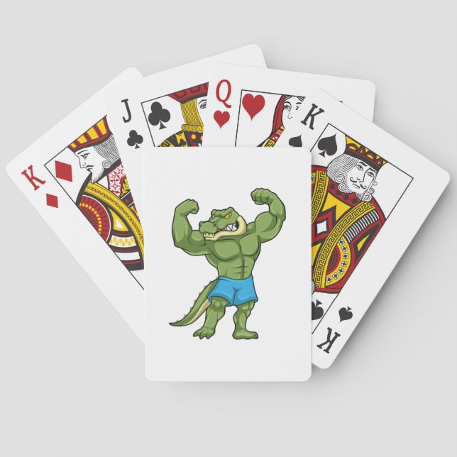 Crocodile as Bodybuilder extreme Poker Cards (Back)