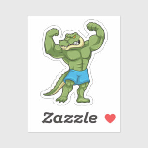 Crocodile as Bodybuilder extreme Sticker