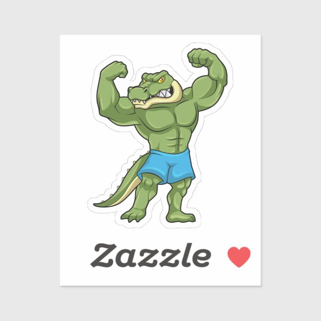 Crocodile as Bodybuilder extreme Sticker (Sheet)