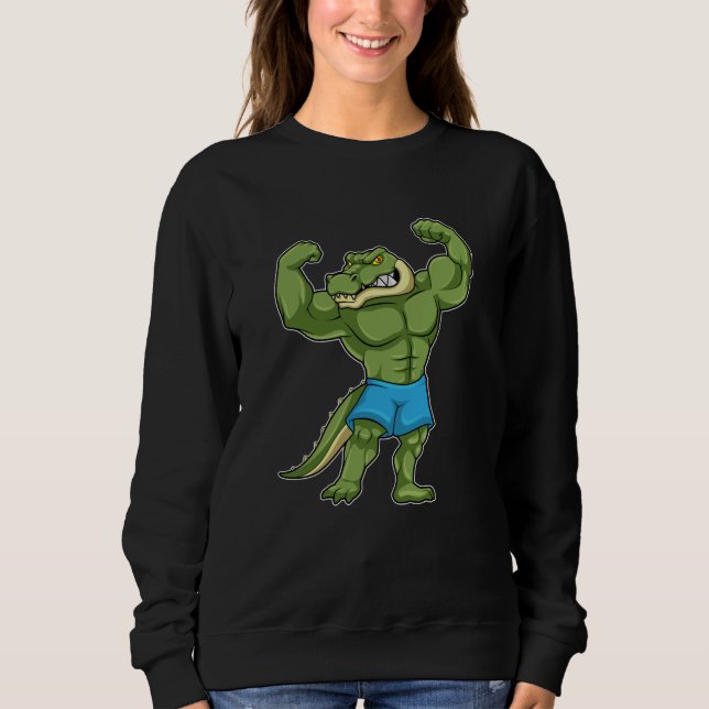Crocodile as Bodybuilder extreme Sweatshirt (Front)