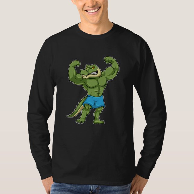 Crocodile as Bodybuilder extreme T-Shirt (Front)