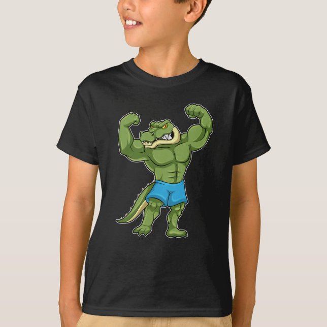 Crocodile as Bodybuilder extreme T-Shirt (Front)