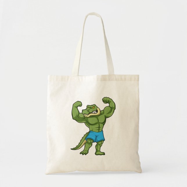 Crocodile as Bodybuilder extreme Tote Bag (Front)