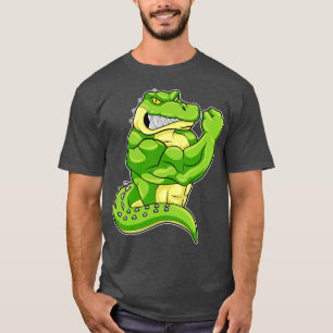 Crocodile as Bodybuilder with big Muscles T-Shirt