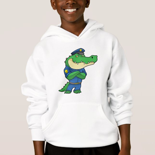Crocodile as Police officer with Uniform Hoodie (Front)