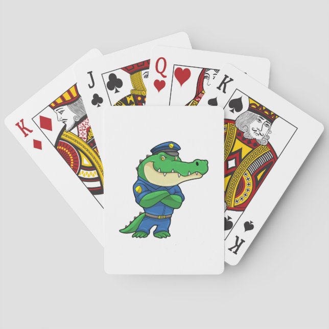Crocodile as Police officer with Uniform Poker Cards (Back)