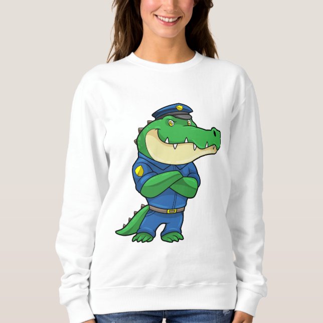 Crocodile as Police officer with Uniform Sweatshirt (Front)