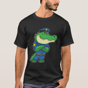 Crocodile as Police officer with Uniform T-Shirt
