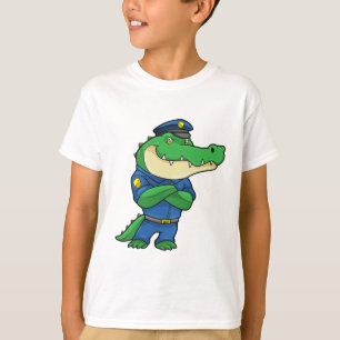 Crocodile as Police officer with Uniform T-Shirt