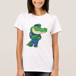 Crocodile as Police officer with Uniform T-Shirt