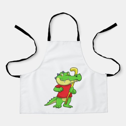 Crocodile at Field hockey with Stick Apron