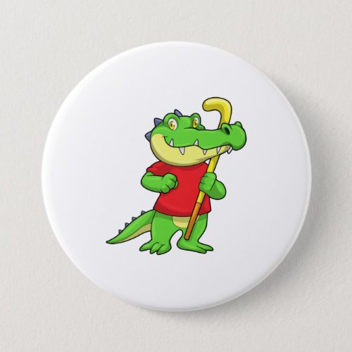 Crocodile at Field hockey with Stick Button