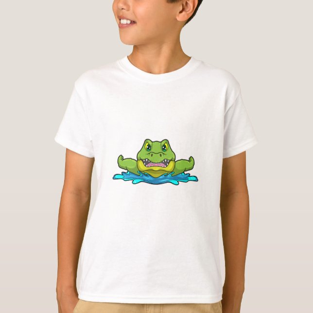 Crocodile at Swimming in Water T-Shirt (Front)