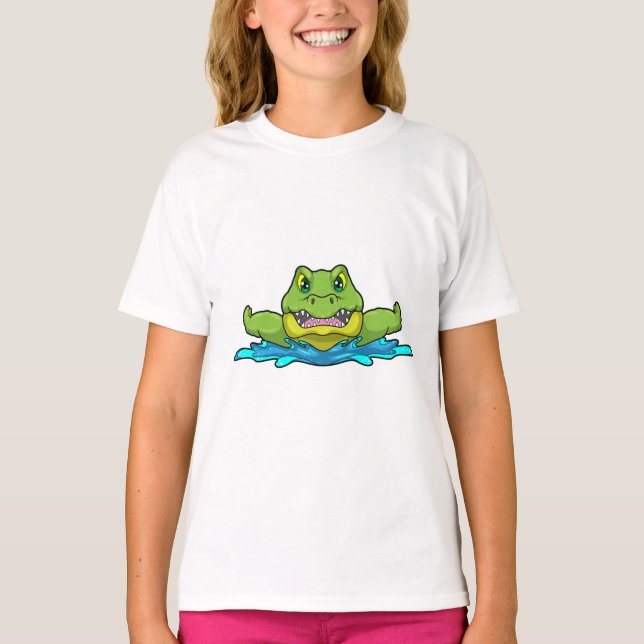 Crocodile at Swimming in Water T-Shirt (Front)
