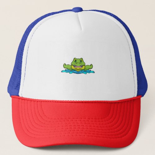 Crocodile at Swimming in Water Trucker Hat