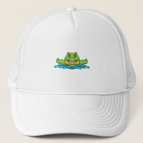 Crocodile at Swimming in Water Trucker Hat