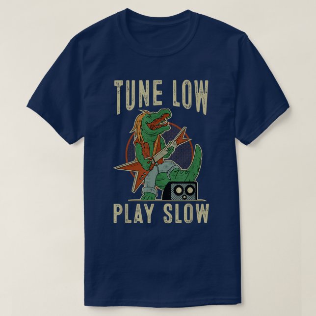 Crocodile Bass Guitar Tune Low Play Slow Bassist G T-Shirt (Design Front)