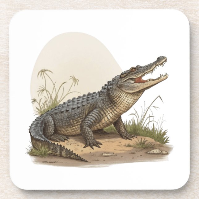 Crocodile Beverage Coaster (Front)