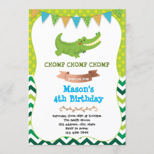 Crocodile birthday invitation