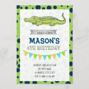 Crocodile birthday party invitation