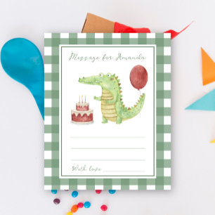 Crocodile birthday time capsule message