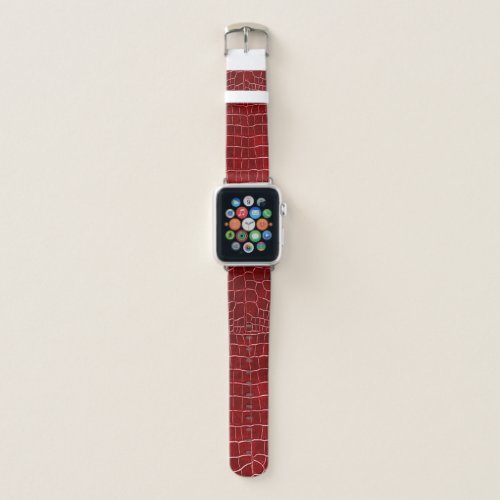 Crocodile Burgundy Faux Leather Pattern Apple Watch Band