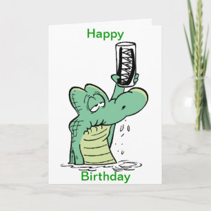 Crocodile Cartoon Funny Birthday Card