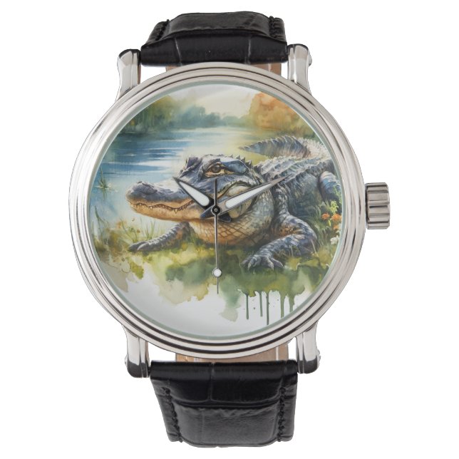 Crocodile Charm REF172 - Watercolor Watch (Front)