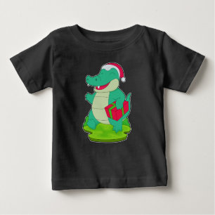 Crocodile Christmas Package Baby T-Shirt