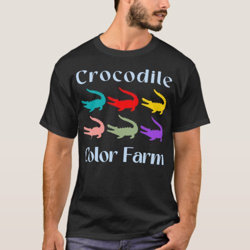 Crocodile Color Farm Sunset Vintage Design T_Shirt