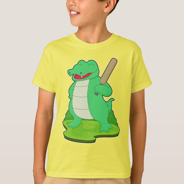 Crocodile Cricket Cricket bat T-Shirt (Front)
