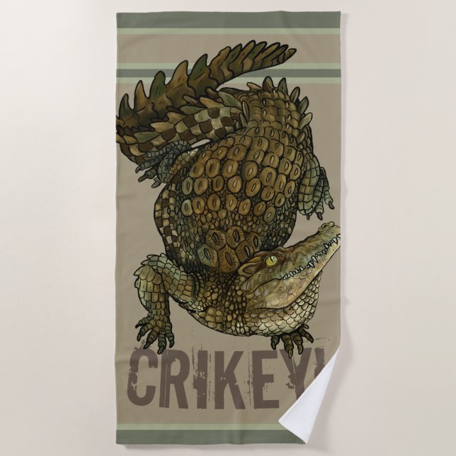 Crocodile Crikey! Beach Towel (Front)