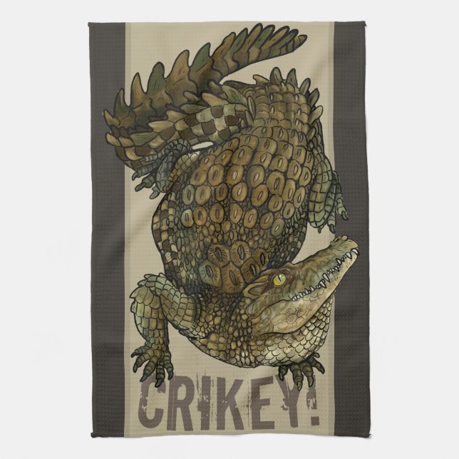 Crocodile Crikey! Kitchen Towel (Vertical)
