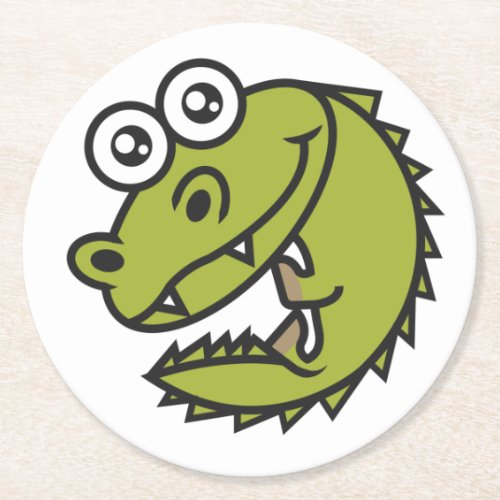 Crocodile Cute Baby Croc Round Paper Coaster