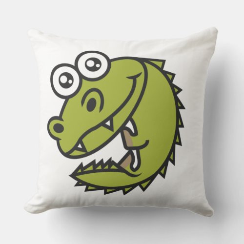 Crocodile Cute Baby Croc Throw Pillow