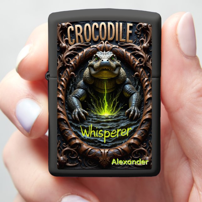 Crocodile Depth Breaker Glowing Zippo Lighter (In Hand)
