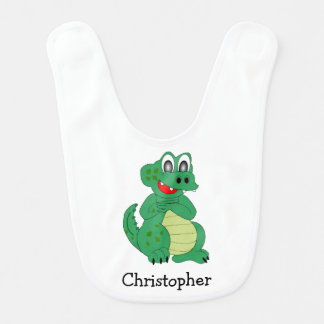 Crocodile Design Just Add Name Baby Bib