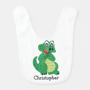 Crocodile Design Personalised Baby Bib