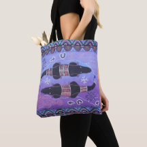 Crocodile Dreaming Aboriginal Art Tote Bag