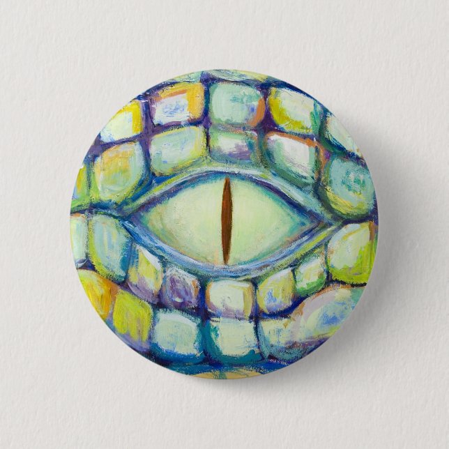 Crocodile Eye (eye symbolism painting) Pinback Button (Front)