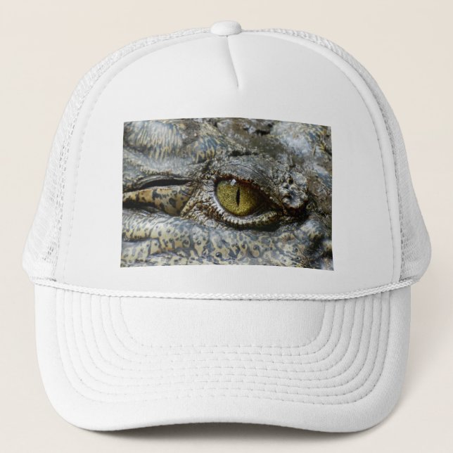 crocodile eye face animal custom personalize diy trucker hat (Front)
