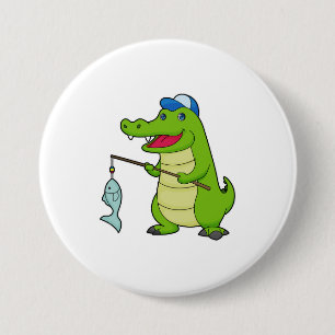Crocodile Fishing Fisher Finshing rod Button