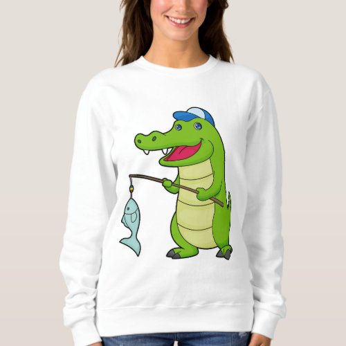 Crocodile Fishing Fisher Finshing rod Sweatshirt