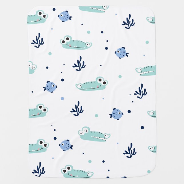 Crocodile & Friends Baby Blanket (Front)