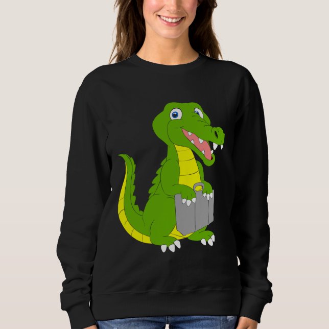 Crocodile goes on holiday mode holiday summer fami sweatshirt (Front)