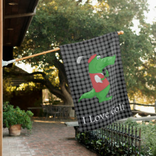 Crocodile Golfer House Flag