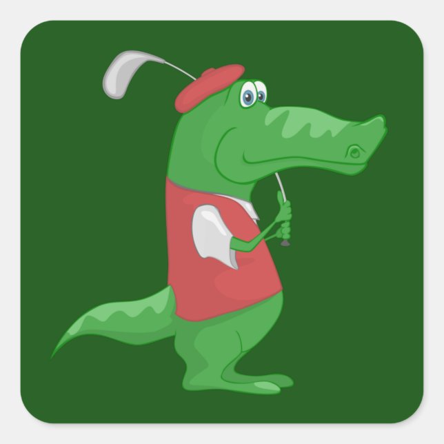Crocodile Golfer Stickers (Front)